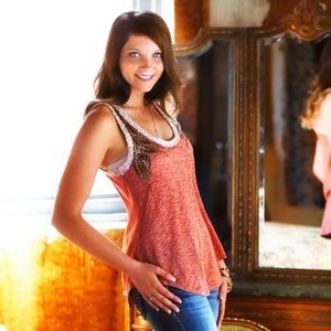 Miss Me Peachy Embellished Tank